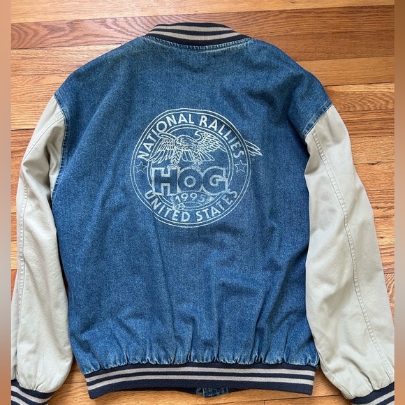 Vintage Harley Davidson Owners Group HOG Denim Jacket 1995 - Size L - Picture 9 of 10